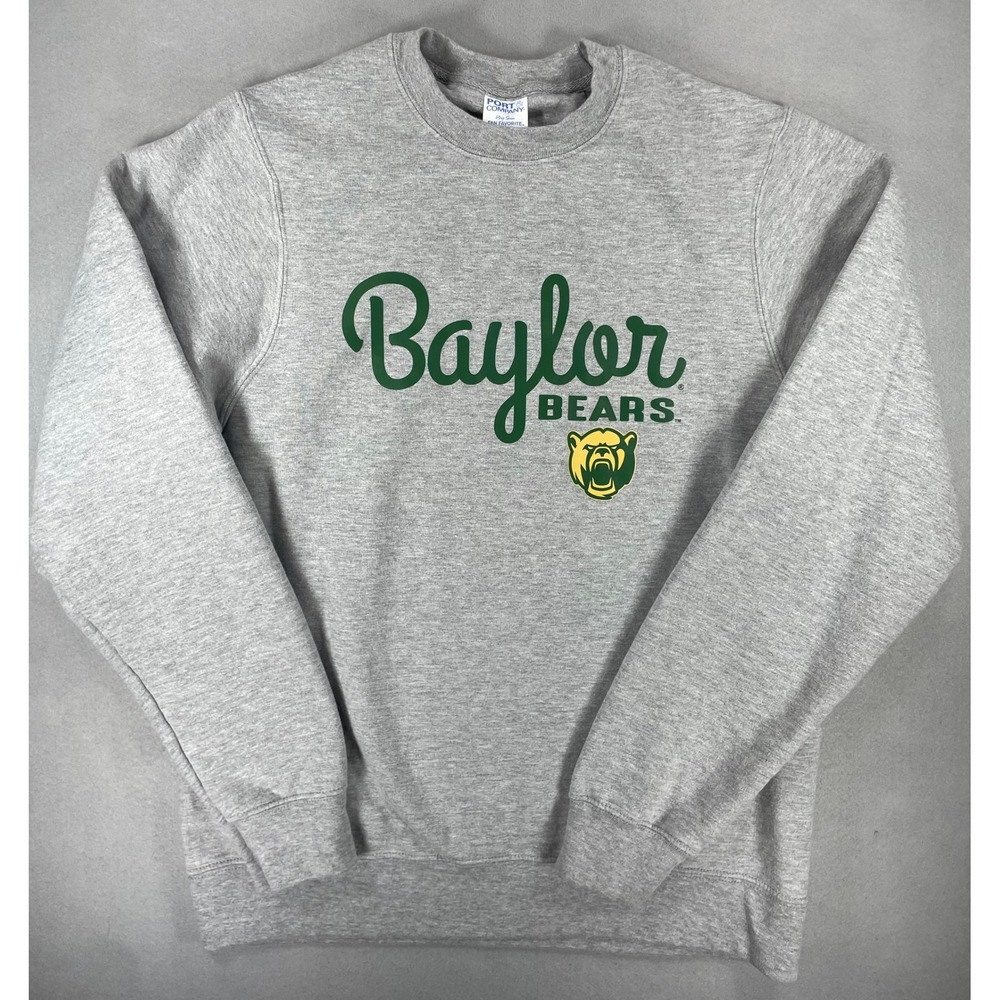 Port & Company Womens Sweatshirt Baylor Bears Gray Cotton Blend S